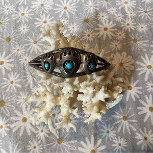 vintage sterling silver turquoise bear paw cuff bracelet